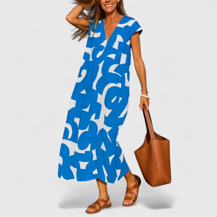 Koralia | Sophisticated V-Neck Dress