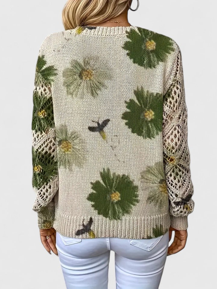 Aurélie | Elegant Floral Knit Sweater