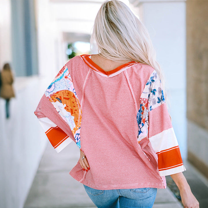 BAILEY™ – Lightweight Patchwork Batwing Top